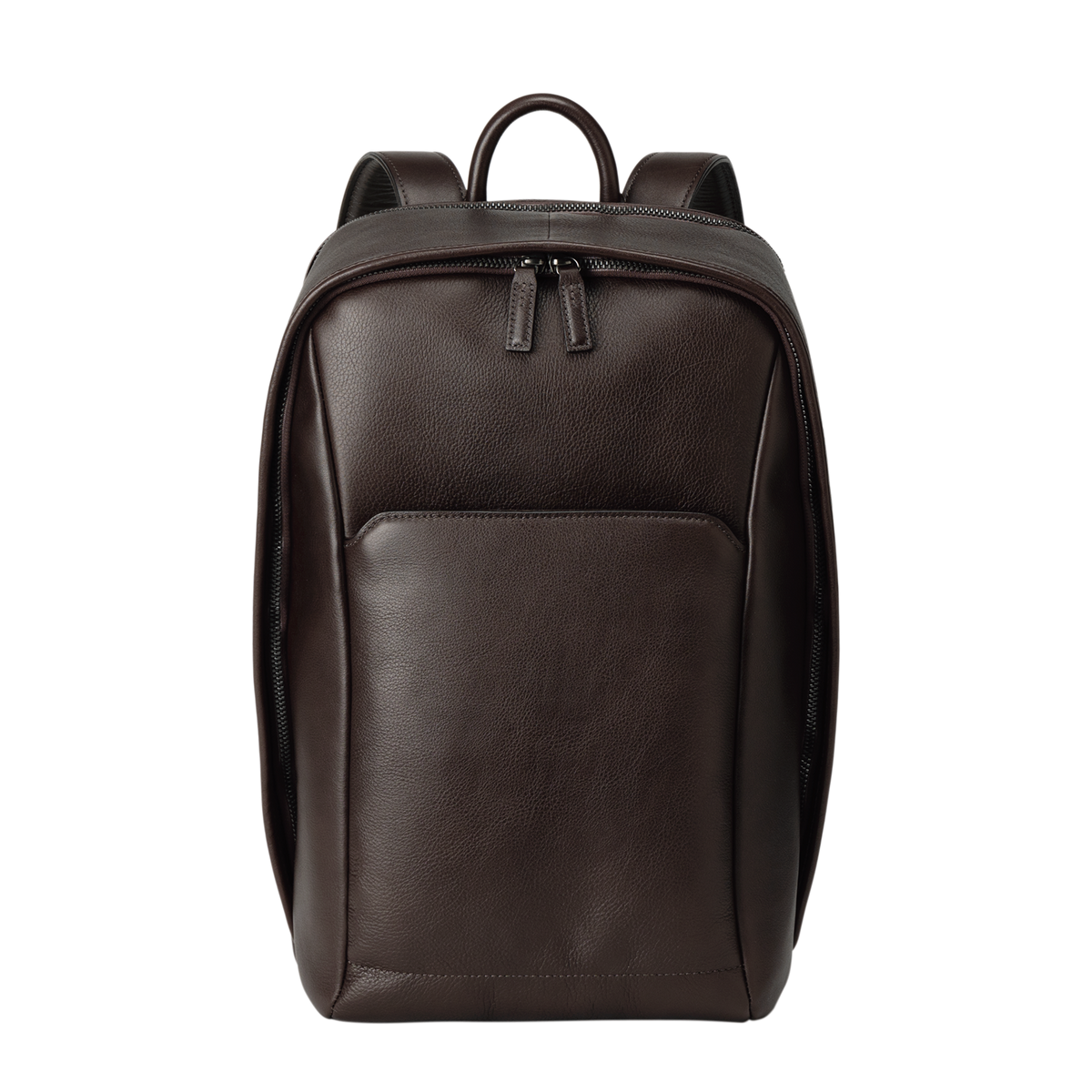Steerhide (Waterproof Fine Leather) Vainno Round Backpack Waterproof in Dark Brown Made in Japan