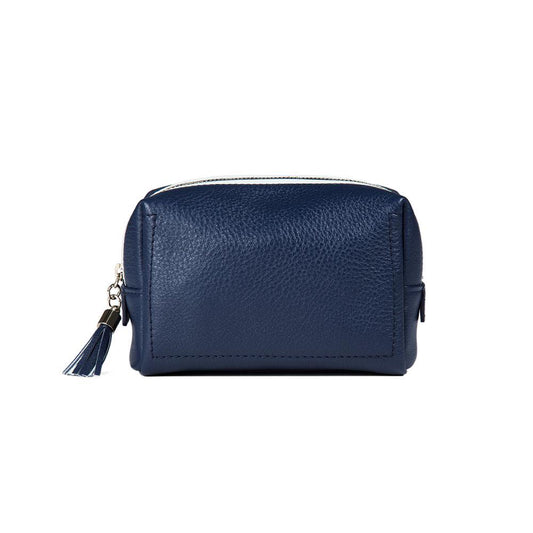 Cowhide  Clarte Style Pouch in Ink Blue Made in Japan