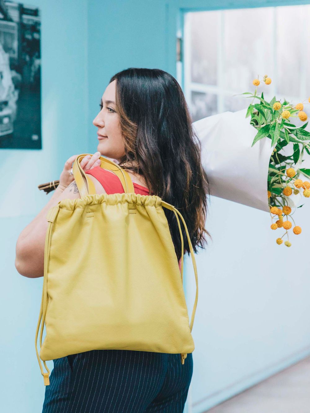 lululemon buckets of fun bag Ruffle Drawstring Tote | Soft Leather Tote