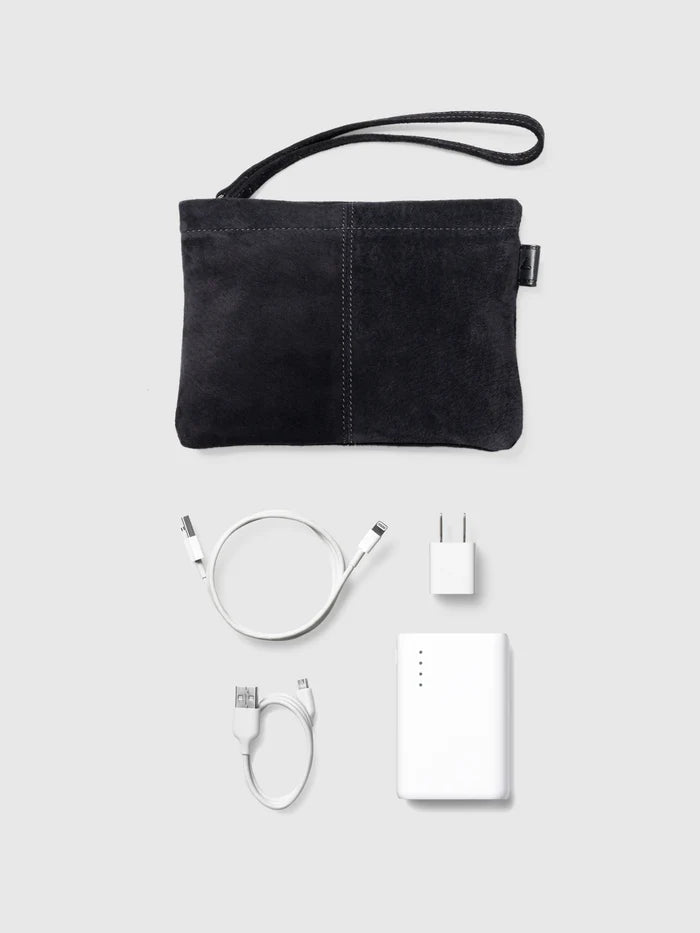Packable Leather Wide Pouch