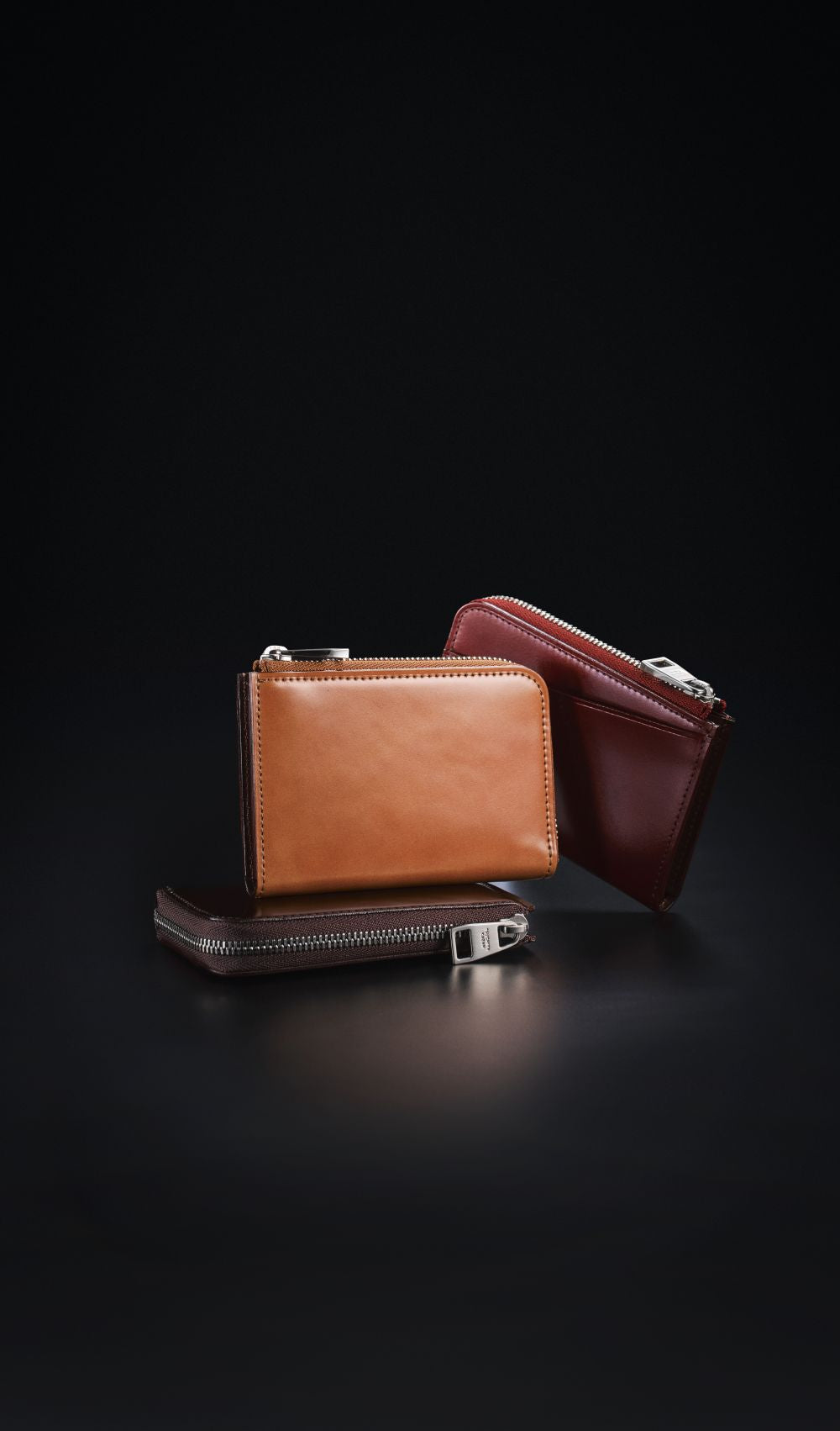 Cordovan Gusseted L Zip Wallet