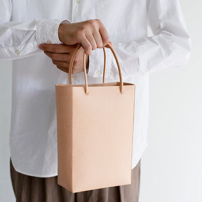 Bull Hide  Plain Nume Handy Tote in Plain Made in Japan