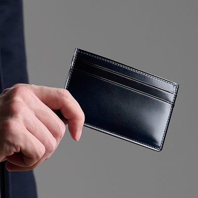 Cordovan Cordovan Card Holder in Black x Black Made in Japan