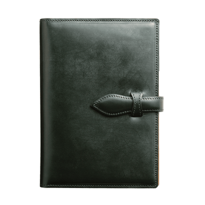 Bridle Leather Bridle Planner in Dark Green Made in Japan Front