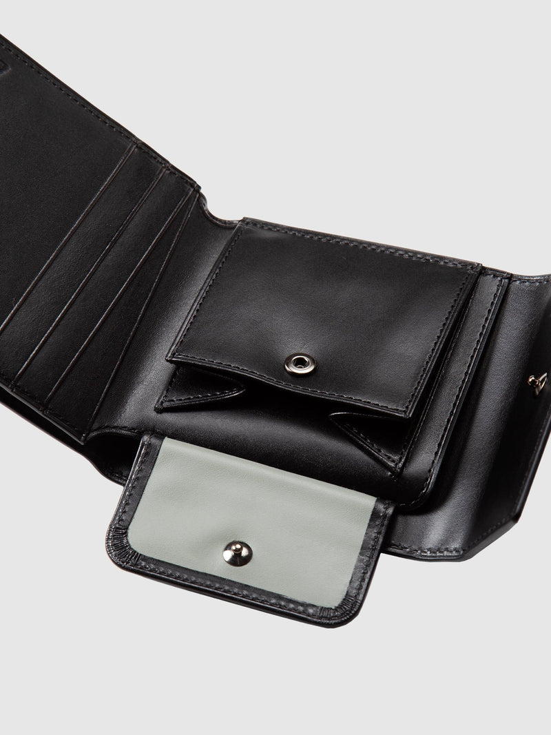 Steerhide Black Nume Small Wallet in Oak Made in Japan