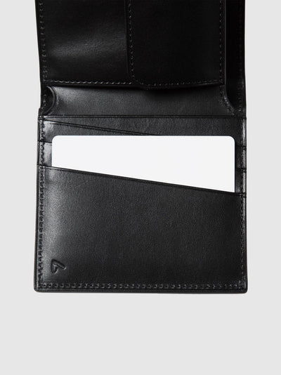 Steerhide Black Nume Small Wallet in Oak Made in Japan