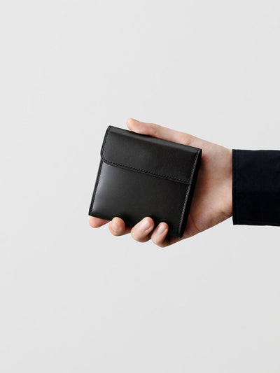Steerhide Black Nume Small Wallet in Oak Made in Japan