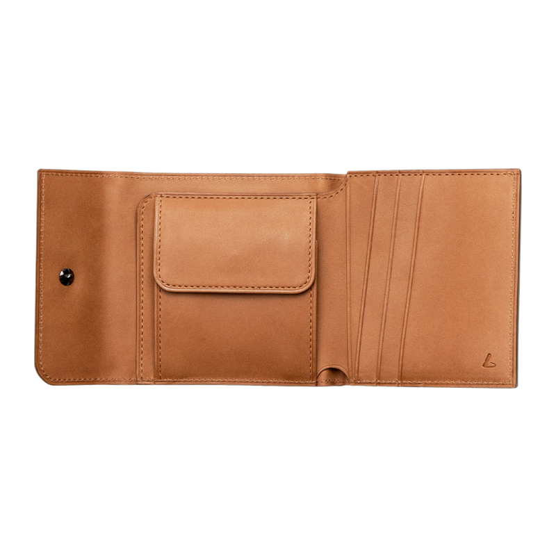 Steerhide Black Nume Small Wallet in Oak Made in Japan