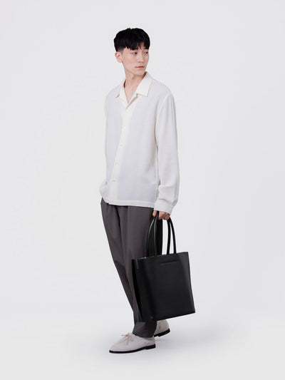 Steerhide  Black Nume Tote in Black Made in Japan