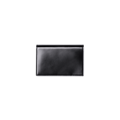 Cordovan Cordovan Gusseted Card Case in Black Made in Japan