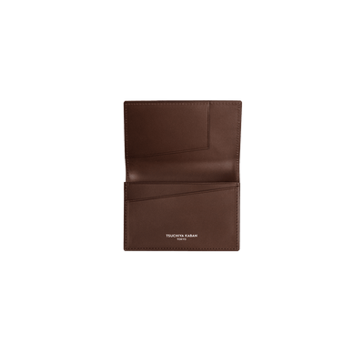 Cordovan Cordovan Gusseted Card Case in Tan Made in Japan