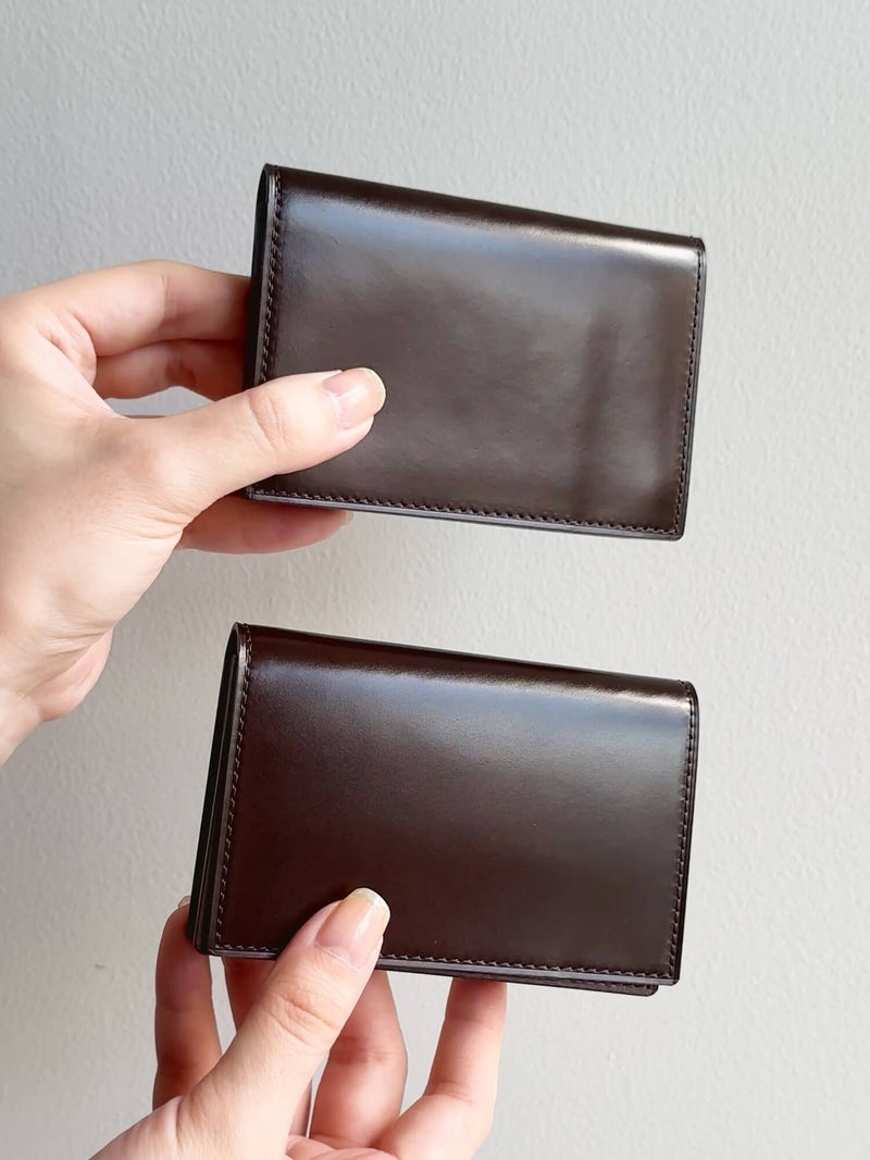 Cordovan Cordovan Gusseted Card Case in Tan Made in Japan