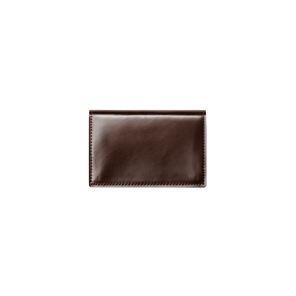 Cordovan Cordovan Gusseted Card Case in Black Made in Japan