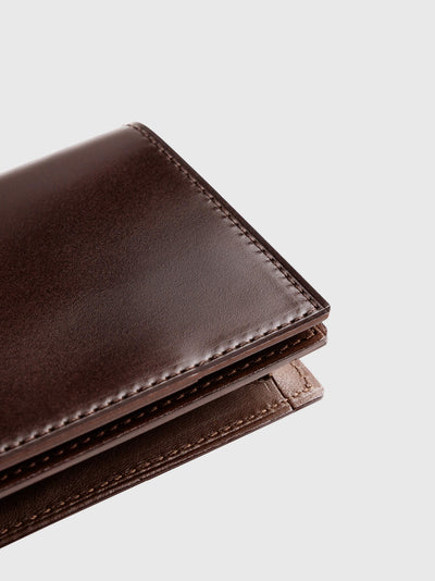 Cordovan Cordovan Gusseted Card Case in Tan Made in Japan