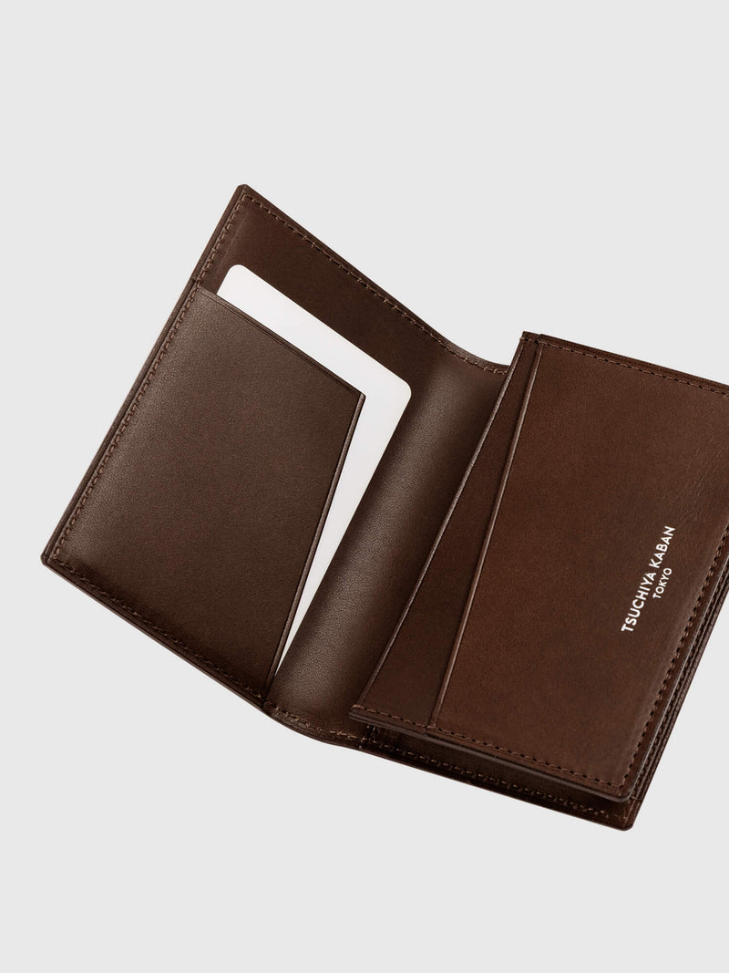 Cordovan Cordovan Gusseted Card Case in Black Made in Japan