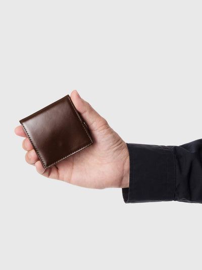 Cordovan Cordovan Coin Case in Havana Brown Made in Japan