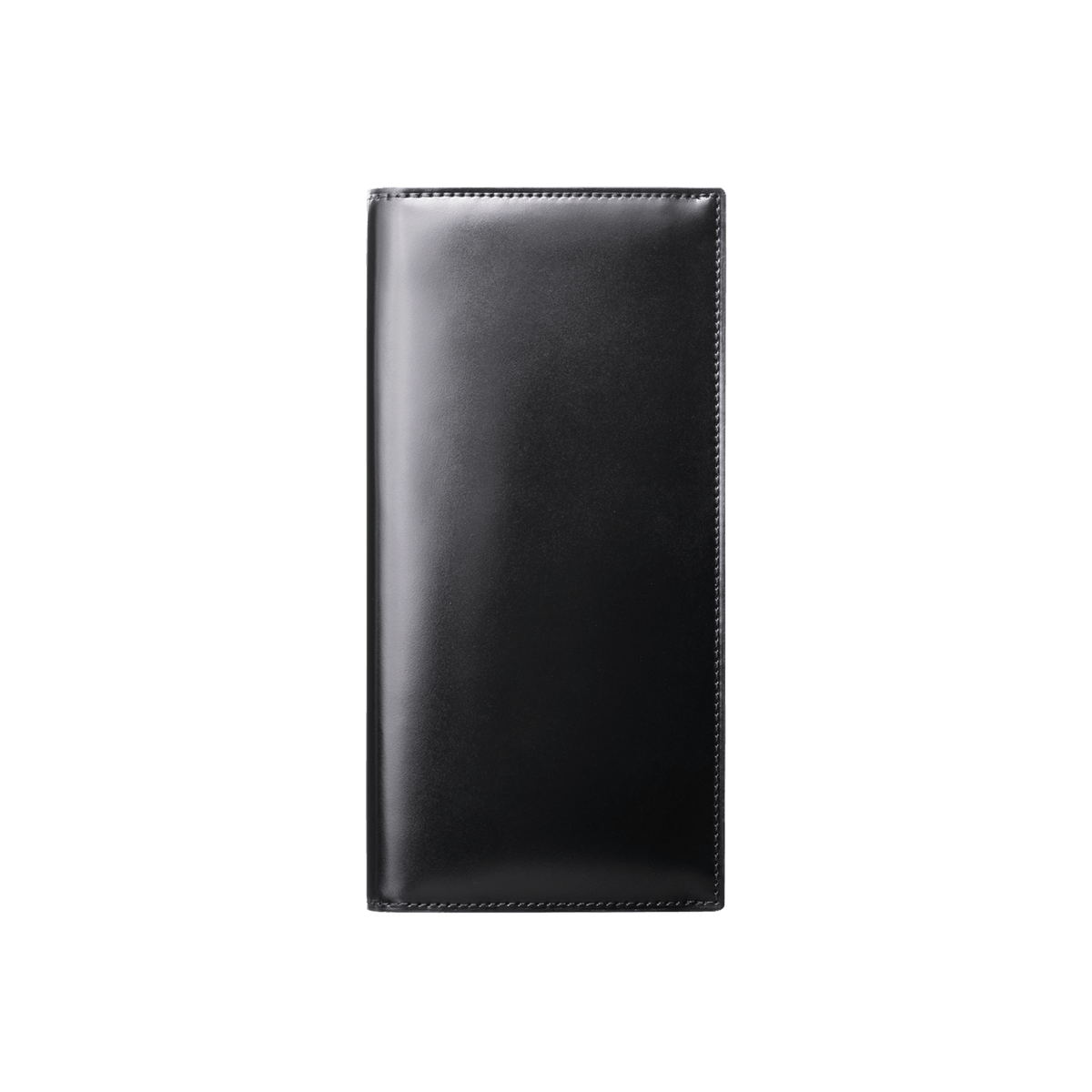 Cordovan Cordovan Vertical Long Wallet With Coin Pocket in Black Made in Japan