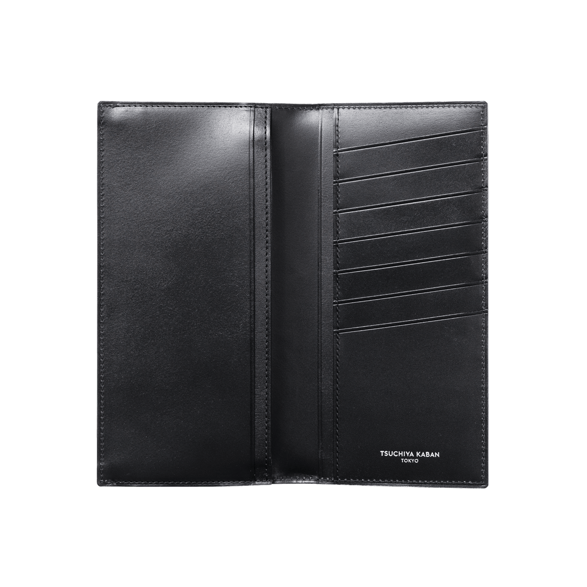 Cordovan Cordovan Vertical Long Wallet With Coin Pocket in Black Made in Japan