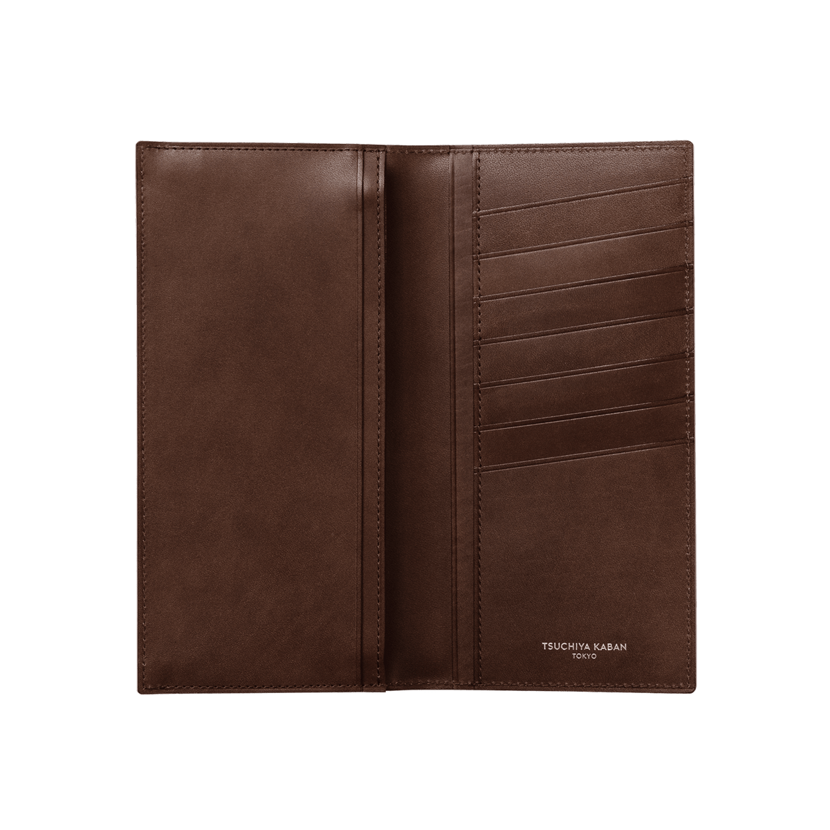 Cordovan Cordovan Vertical Long Wallet With Coin Pocket in Cognac Made in Japan