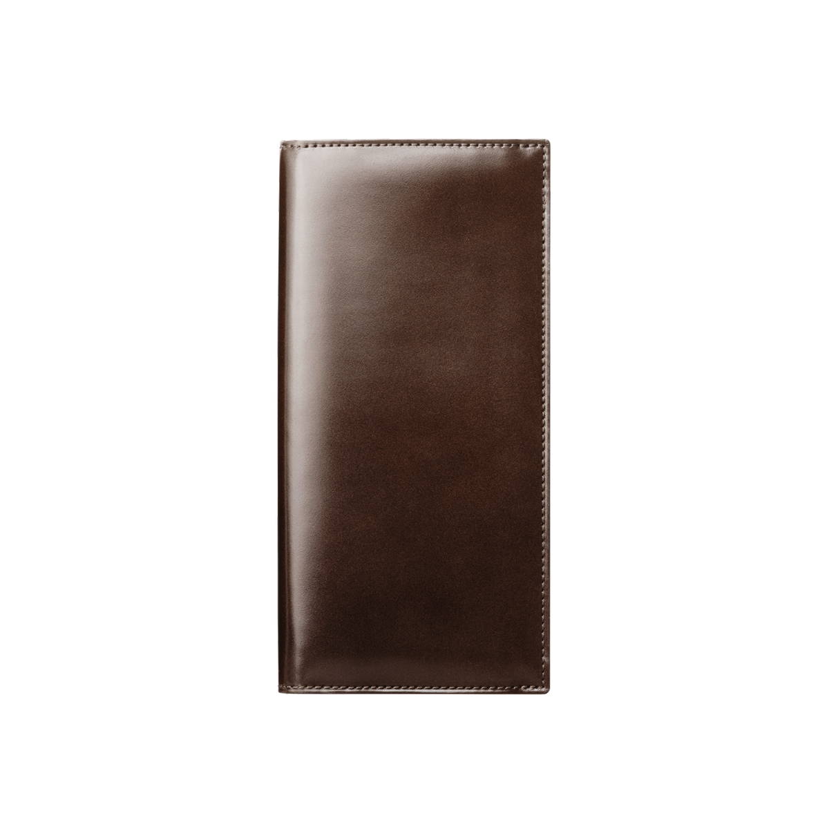 Cordovan Cordovan Vertical Long Wallet With Coin Pocket in Havana Brown Made in Japan