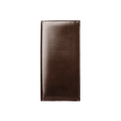 Cordovan Cordovan Vertical Long Wallet With Coin Pocket in Havana Brown Made in Japan