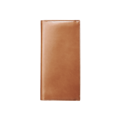 Cordovan Cordovan Vertical Long Wallet With Coin Pocket in Tan Made in Japan