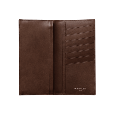 Cordovan Cordovan Vertical Long Wallet With Coin Pocket in Tan Made in Japan