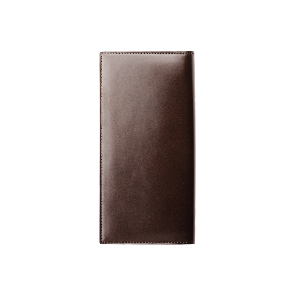 Cordovan Cordovan Vertical Long Wallet With Coin Pocket in Cognac Made in Japan