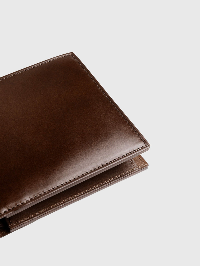 Cordovan Cordovan Bifold Wallet in Havana Brown Made in Japan