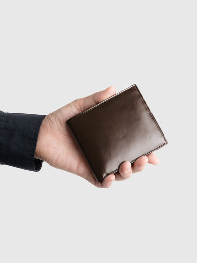Cordovan Cordovan Bifold Wallet in Black Made in Japan