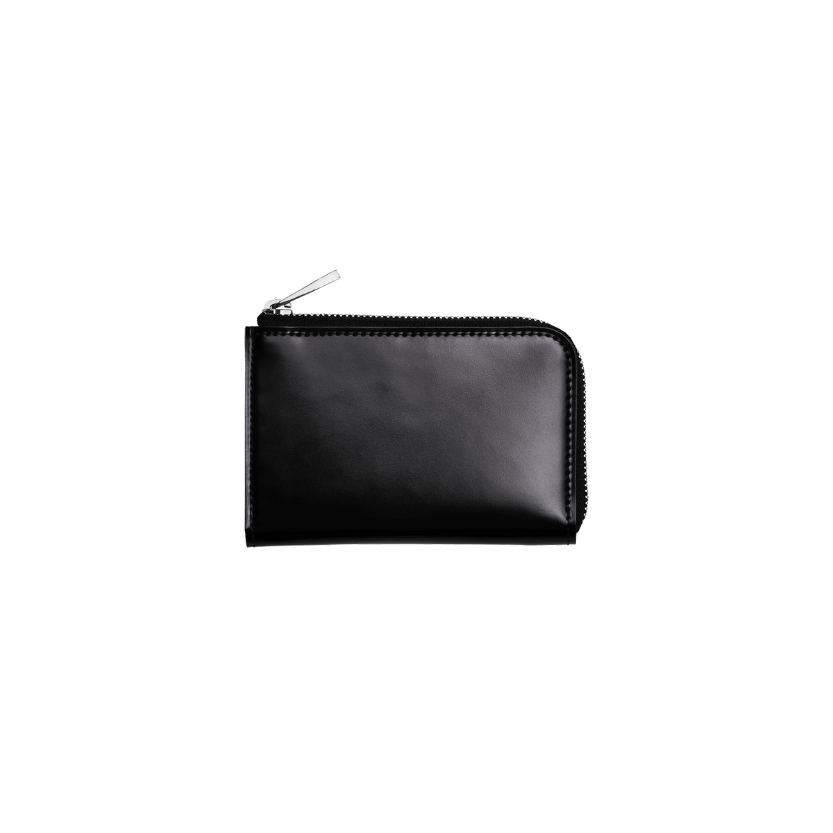 Cordovan Cordovan Gusseted L Zip Wallet in Black Made in Japan