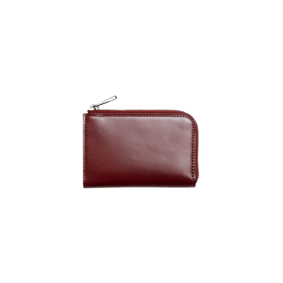Cordovan Cordovan Gusseted L Zip Wallet in Cognac Made in Japan