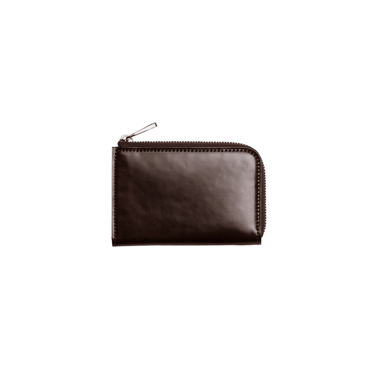 Cordovan Cordovan Gusseted L Zip Wallet in Havana Brown Made in Japan