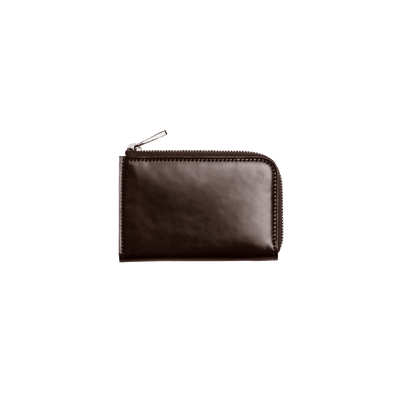 Cordovan Cordovan Gusseted L Zip Wallet in Havana Brown Made in Japan