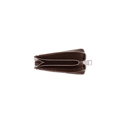 Cordovan Cordovan Gusseted L Zip Wallet in Havana Brown Made in Japan