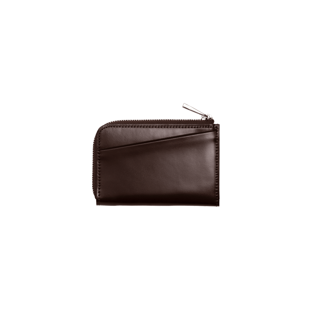 Cordovan Cordovan Gusseted L Zip Wallet in Havana Brown Made in Japan