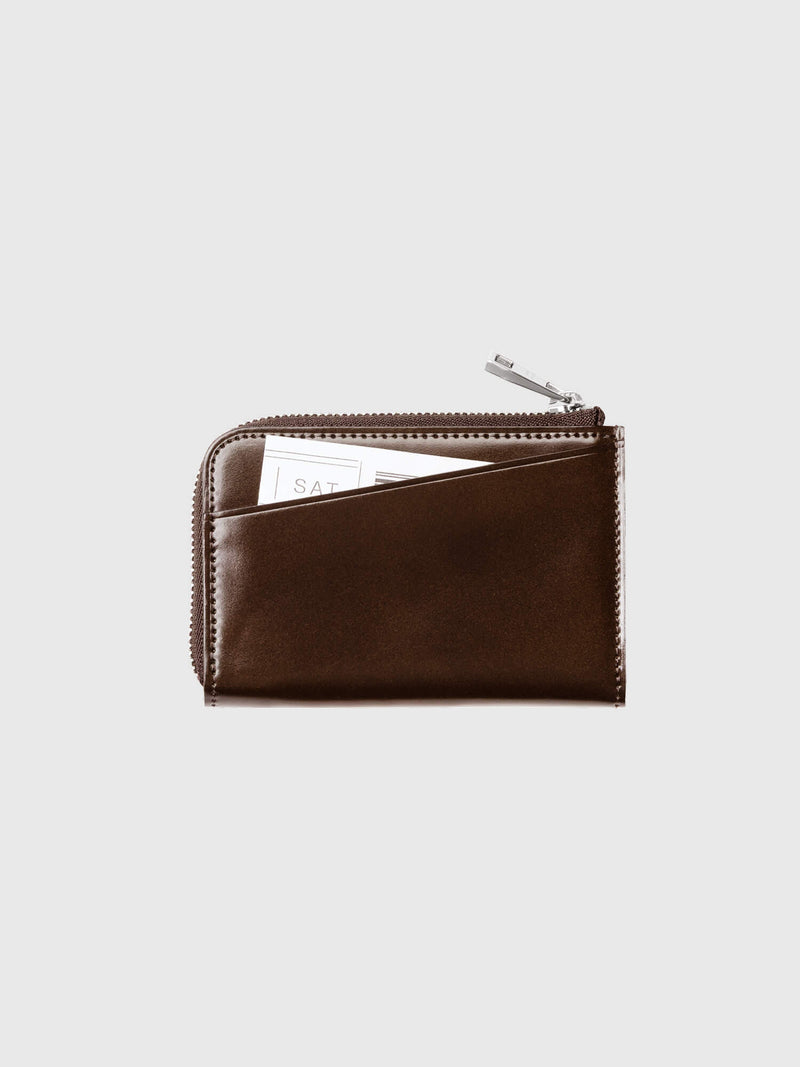 Cordovan Cordovan Gusseted L Zip Wallet in Tan Made in Japan