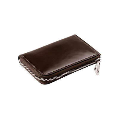 Cordovan Cordovan Gusseted L Zip Wallet in Bottle Green Made in Japan