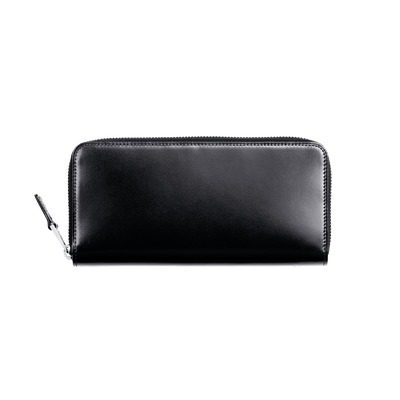 Cordovan Cordovan Compact Zip Long Wallet  in Black Made in Japan