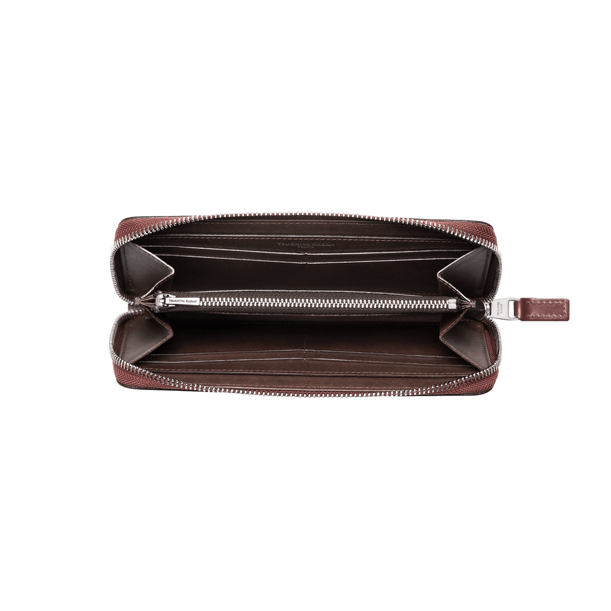 Cordovan Cordovan Compact Zip Long Wallet  in Cognac Made in Japan