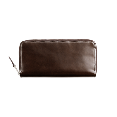 Cordovan Cordovan Compact Zip Long Wallet  in Havana Brown Made in Japan