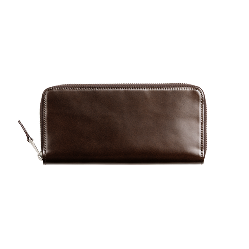 Cordovan Compact Zip Long Wallet