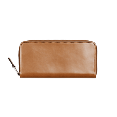 Cordovan Cordovan Compact Zip Long Wallet  in Tan Made in Japan