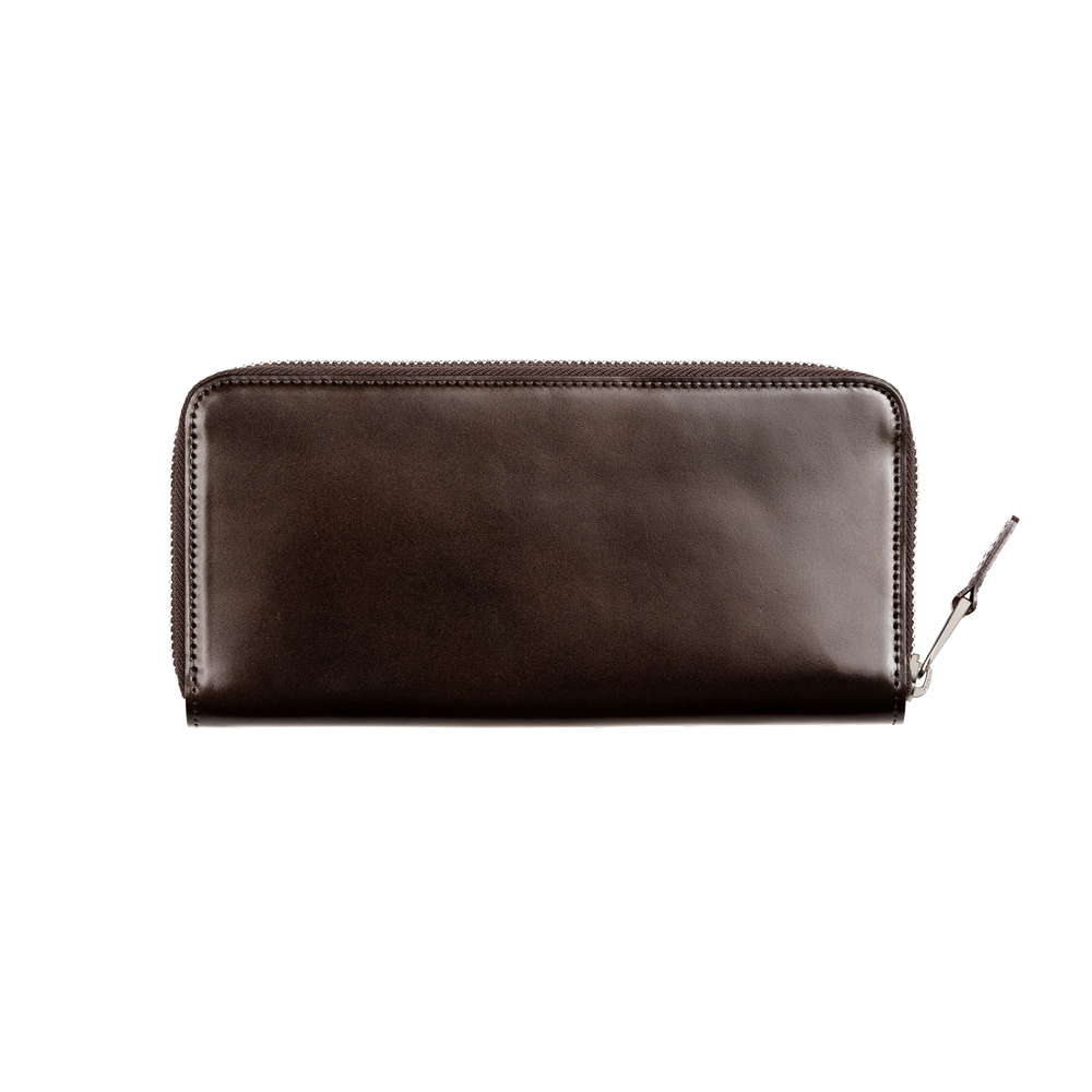 Cordovan Cordovan Compact Zip Long Wallet  in Cognac Made in Japan