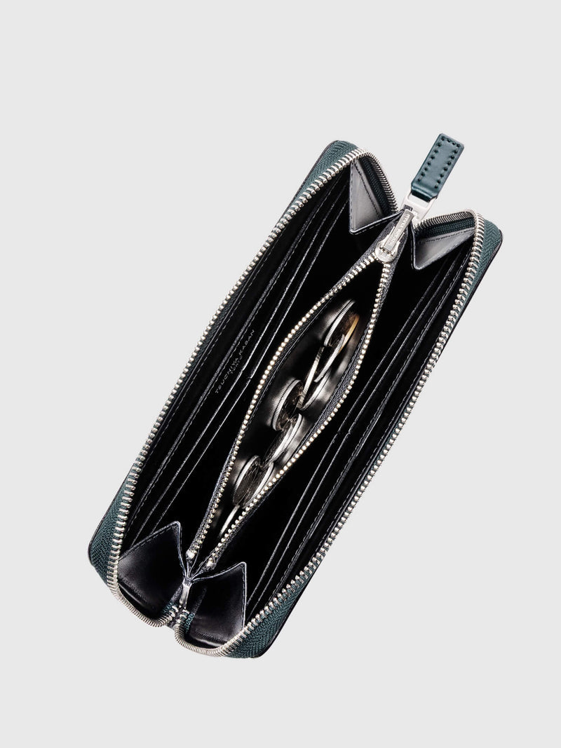 Cordovan Cordovan Compact Zip Long Wallet  in Bottle Green Made in Japan