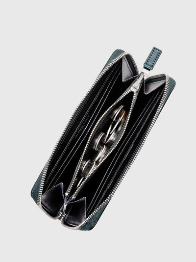 Cordovan Cordovan Compact Zip Long Wallet  in Bottle Green Made in Japan