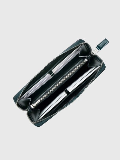 Cordovan Cordovan Compact Zip Long Wallet  in Bottle Green Made in Japan