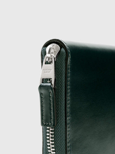 Cordovan Cordovan Compact Zip Long Wallet  in Black Made in Japan