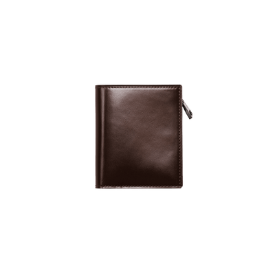 Cordovan Cordovan Compact Bifold Wallet in Havana Brown Made in Japan