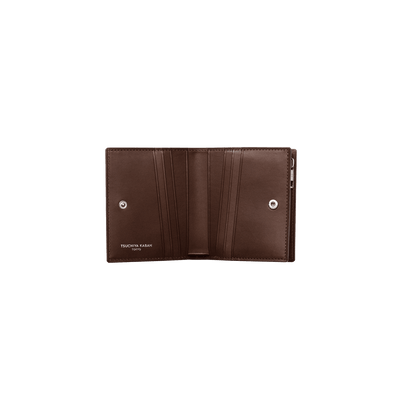 Cordovan Cordovan Compact Bifold Wallet in Havana Brown Made in Japan